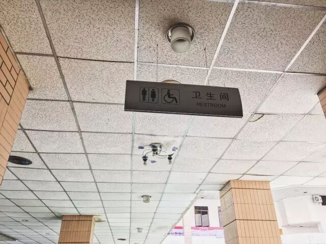 一身轻松地走出这间厕所后,我痛感这次放松自己的机会来之不易,为卫生间指示牌摄影留念。